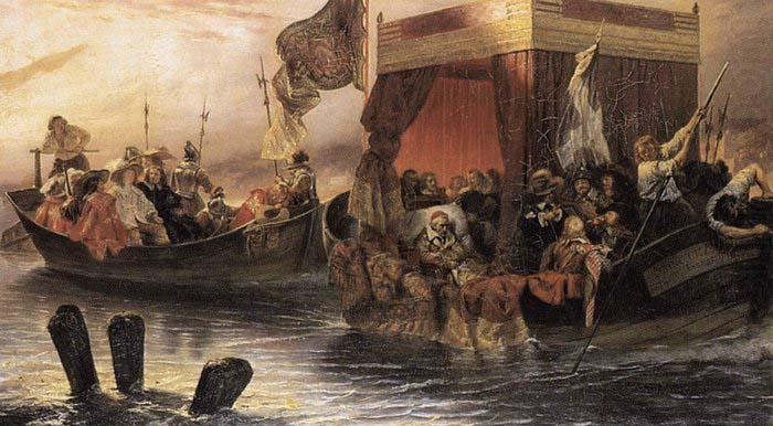 Paul Delaroche The State Barge of Cardinal Richelieu on the Rhone china oil painting image